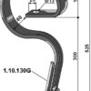 Harvetand 32x12 (lige) med spids - Pulverlakeret