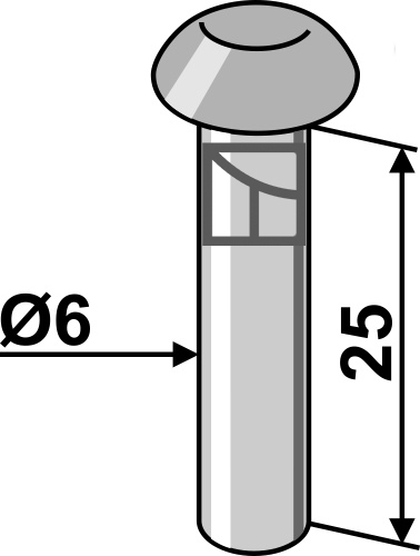 Nitte rundhoved Ø6x25