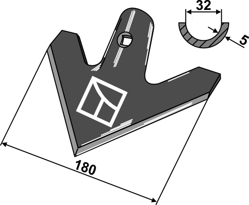 Gåsefodsskær 180mm