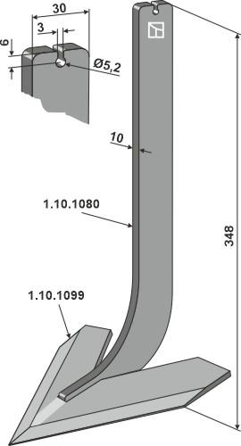Tand med skær 140mm