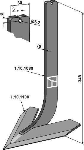 Tand med skær 160mm