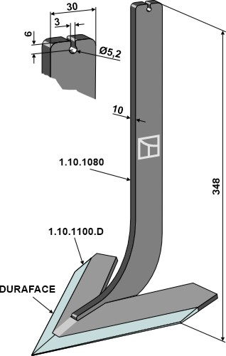 Tand med skær 160mm - DURAFACE