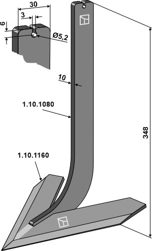 Tand med skær 220mm