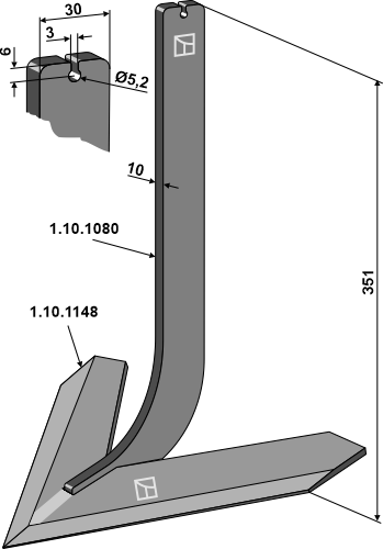Tand med skær 280mm