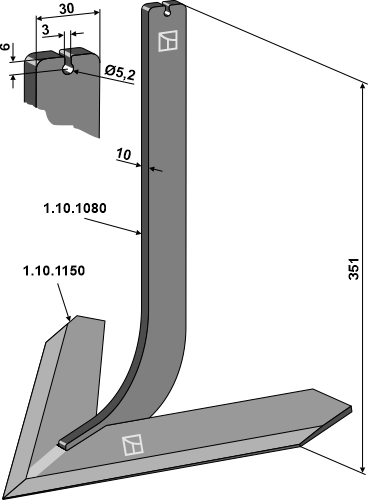Tand med skær 320mm