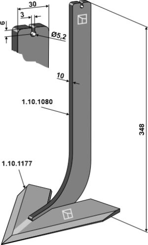 1.10.1180 Tand med skær 80mm