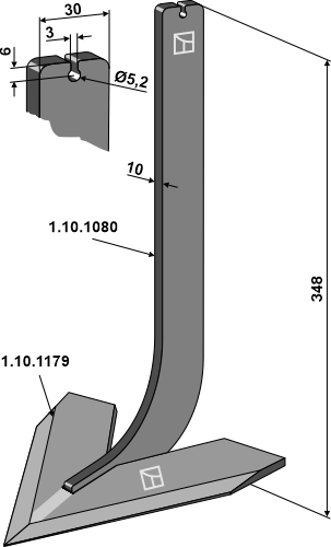 Tand med skær 120mm