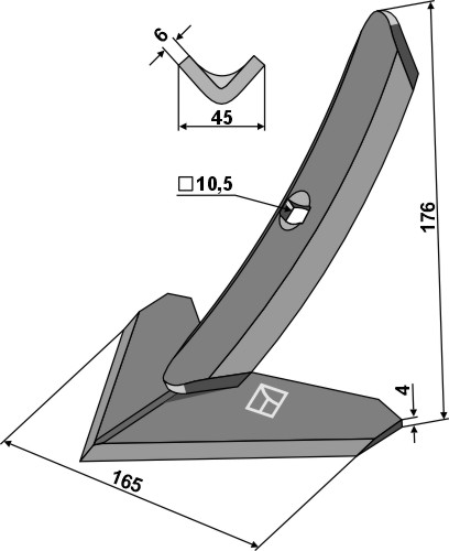 Gåsefodsskær 165mm