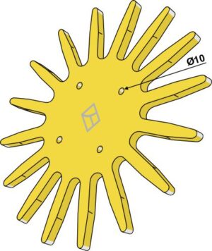 1.10.1296 Fingerstjernehjul Ø370mm