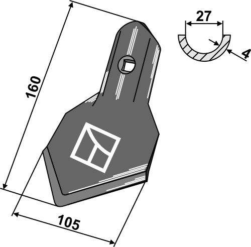 Gåsefodsskær 105x4mm - K45