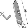 Harvespids 200x37x6mm (lige)
