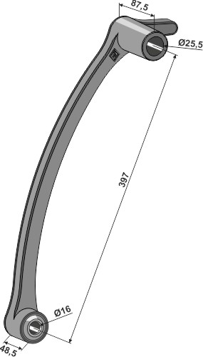 Arm for Stjernerullerenser m. langt nav