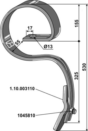 Harvetand 45x10 med spids