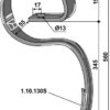 Harvetand 45x10 med spids ''Agrilla cobra''