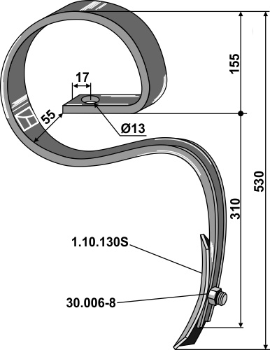 Harvetand 45x10 med spids