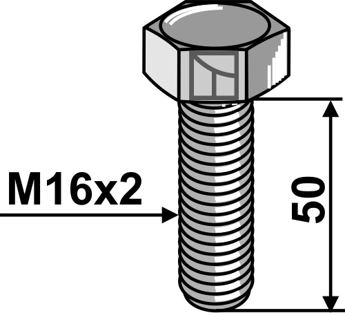 Bolt M16x2x50 - 8.8