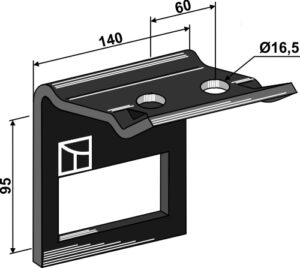 1.hh-313505 Holder til tand 100x16