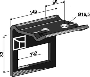 1.hh-323181 Holder til tand 100x16