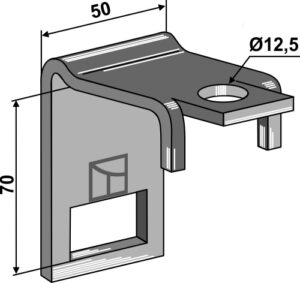 1.hh17-3017 Holder til tand 32x10 & overdel 32x10
