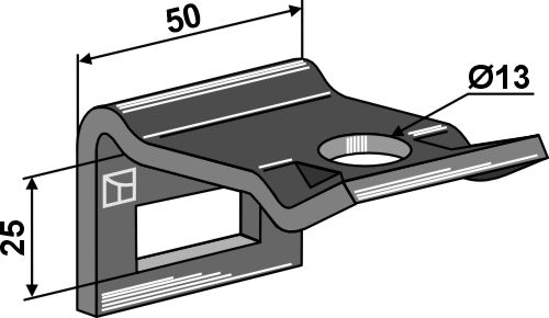 Holder til tand 32x10 & 32x12 - Pulverlakeret