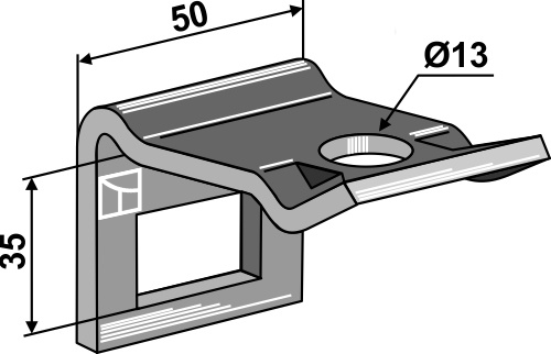 Holder til tand 32x10 & overdel 32x10