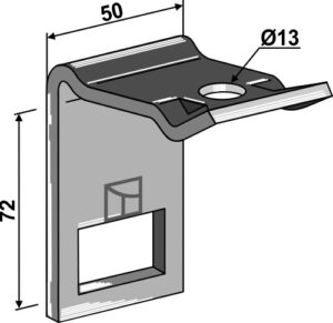 1.hh17-3119 Holder til tand 32x12 & overdel 32x10
