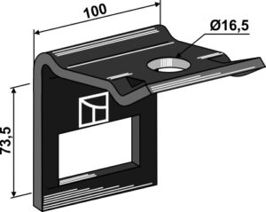 1.hh17-3222 Holder til tand 70x12