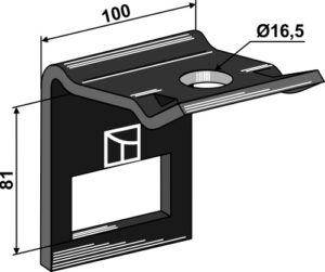 1.hh17-3232 Holder til tand 70x12 & overdel 70x10