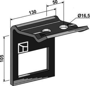 1.hh17-3354 Holder til tand 90x13 & overdel 90x11