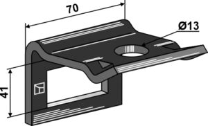 Holder til tand 40x30