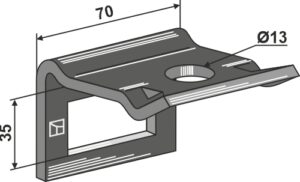Holder til tand 45x12