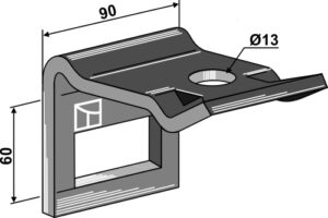 Holder til tand 60x12