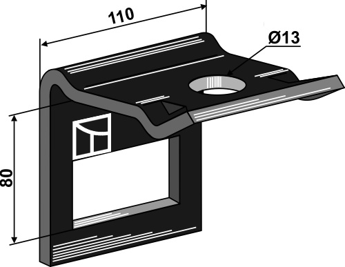 Holder til tand 80x10