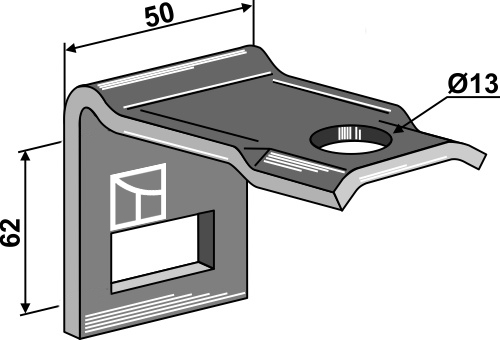 Holder til tand 32x12