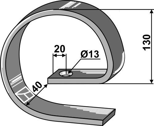 Overdel 32x10 passende til harvetand B24