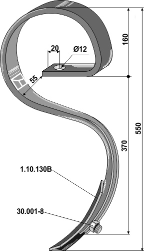 Harvetand 32 x 10 med spids