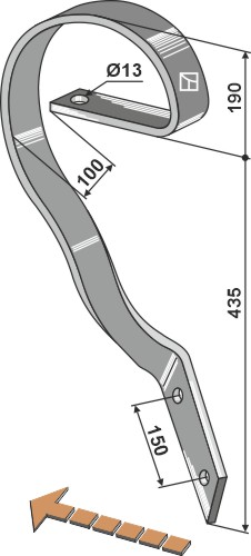 10.1361 Slæbeplanketand, venstre