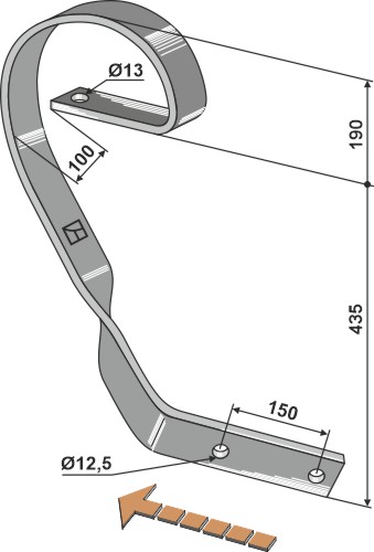 Slæbeplanketand, højre