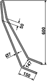 Efterharvetand Ø7mm - dobbelt
