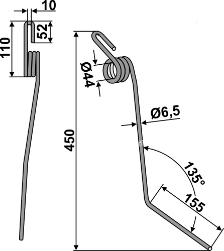 Efterharvetand Ø6,5mm