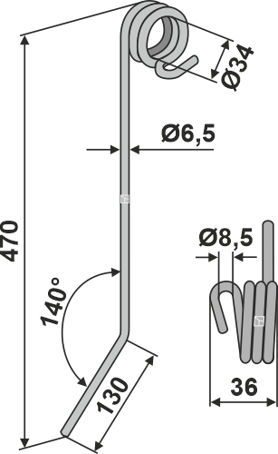 Efterharvetand Ø6,5mm