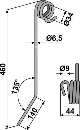 Efterharvetand Ø6,5mm