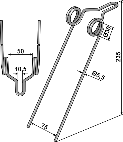 Efterharvetand Ø5,5mm