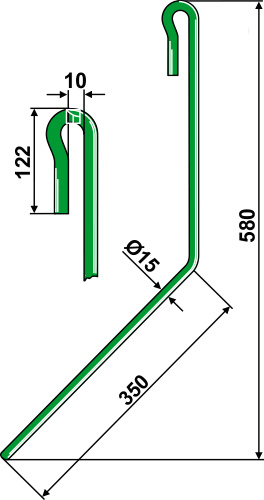 10.st-a22 Efterharvetand Ø15mm