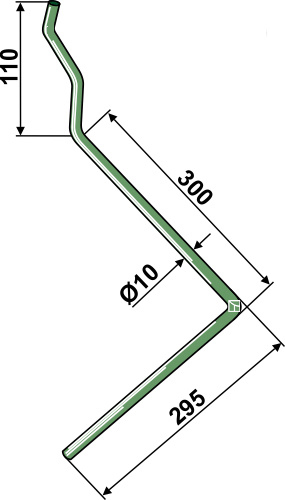 Efterharvetand Ø10mm, venstre