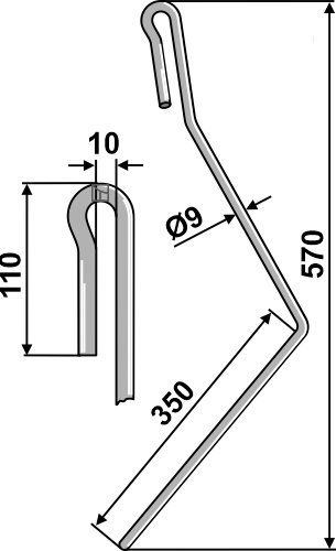 Efterharvetand Ø9mm