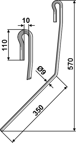 Efterharvetand Ø9mm