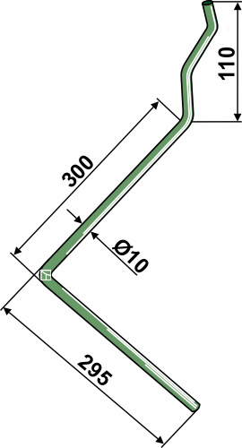 Efterharvetand Ø10mm, højre