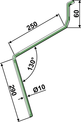 Efterharvetand Ø10mm, højre