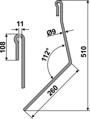 10.st-a7 Efterharvetand Ø9mm